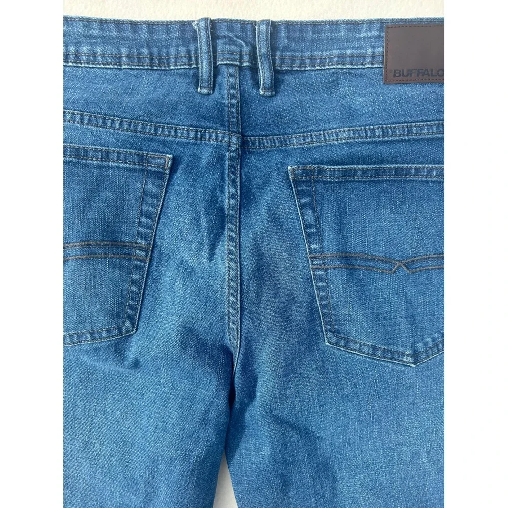 Buffalo David Bitton Mens Blue Straight Leg‎ Jeans Medium Wash Denim Pants 36x30